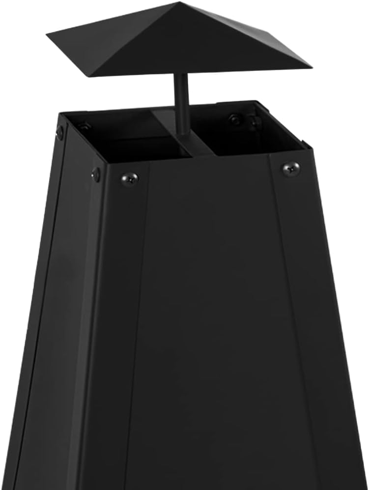 Gardebruk® Terrassenofen Garten mit Abdeckung Schürhaken 102cm Gross Eckig XXL Stahl Feuerstelle Feu