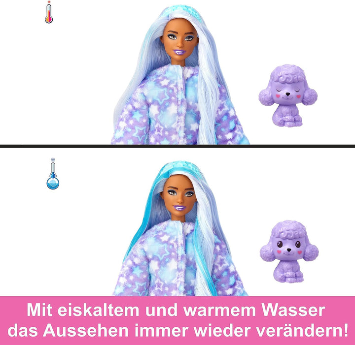 BARBIE Cutie Reveal Puppe - Plüschpudel mit 10 Überraschungen, bewegliche Barbie-Puppe mit zahlreich