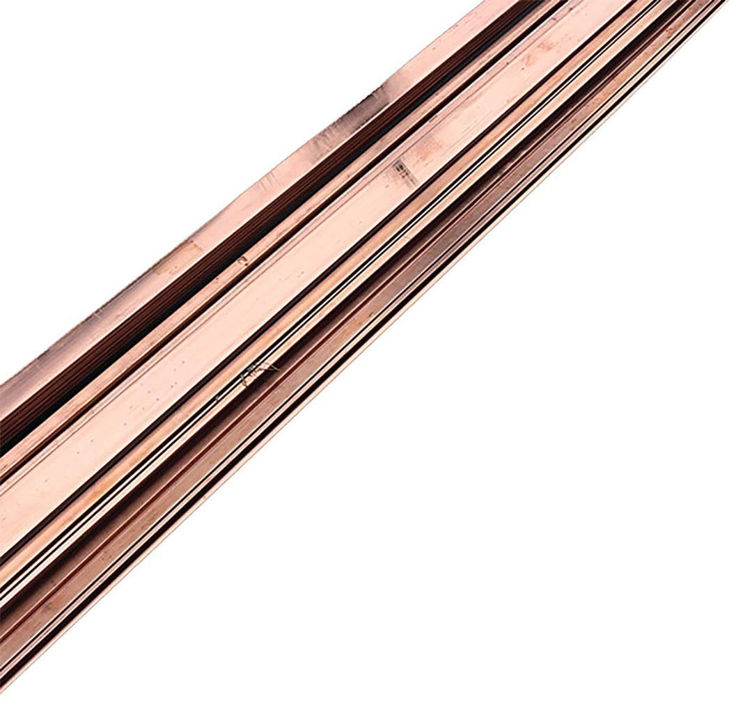 TEN-HIGH Flachleiste aus reinem Kupfer für hohe Stromleitfähigkeit, Kupferstab 3mm Stärke 15mm breit