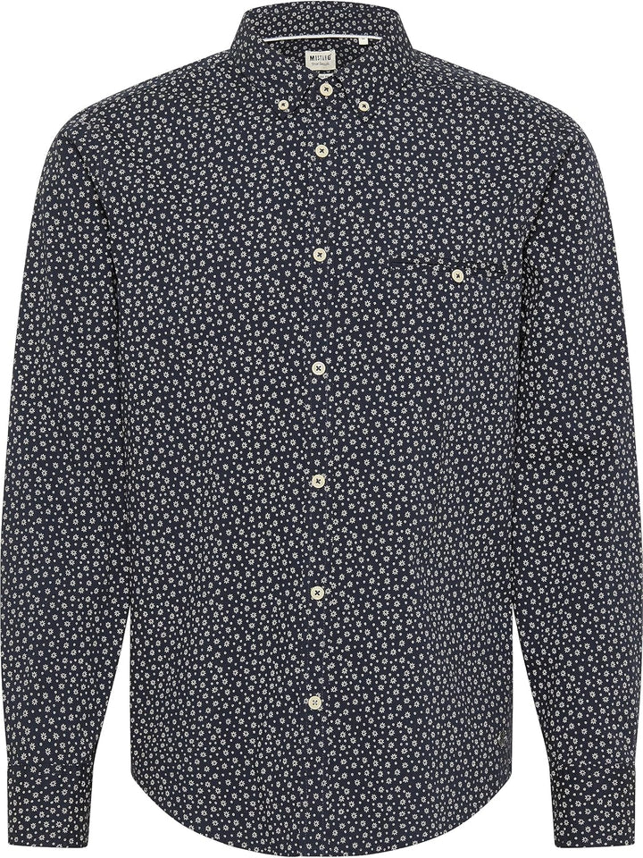 MUSTANG Herren Langarm-Hemd Style Clemens AOP COEL XXL Floral Aop_dk Blue 12332, XXL Floral Aop_dk B