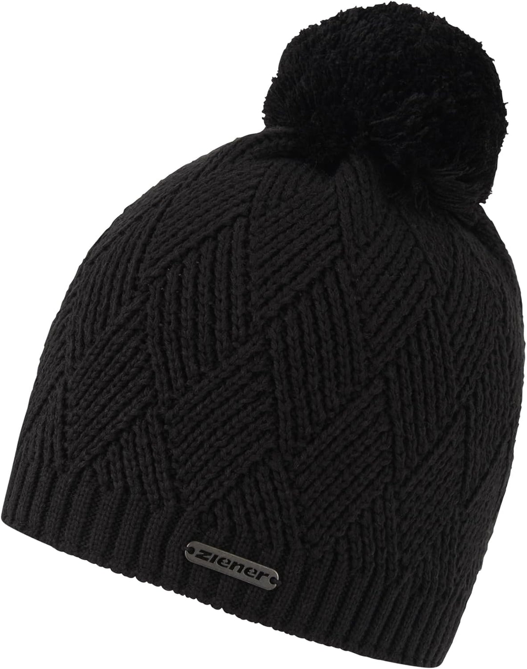 Ziener Damen Mütze/warm, gestrickt, Fleece Futter Ixia Einheitsgrösse Schwarz, Einheitsgrösse Schwar