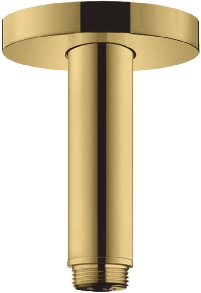 hansgrohe Deckenanschluss S für Regendusche, Anschluss Kopfbrause 10 cm, Polished Gold Optik Polishe