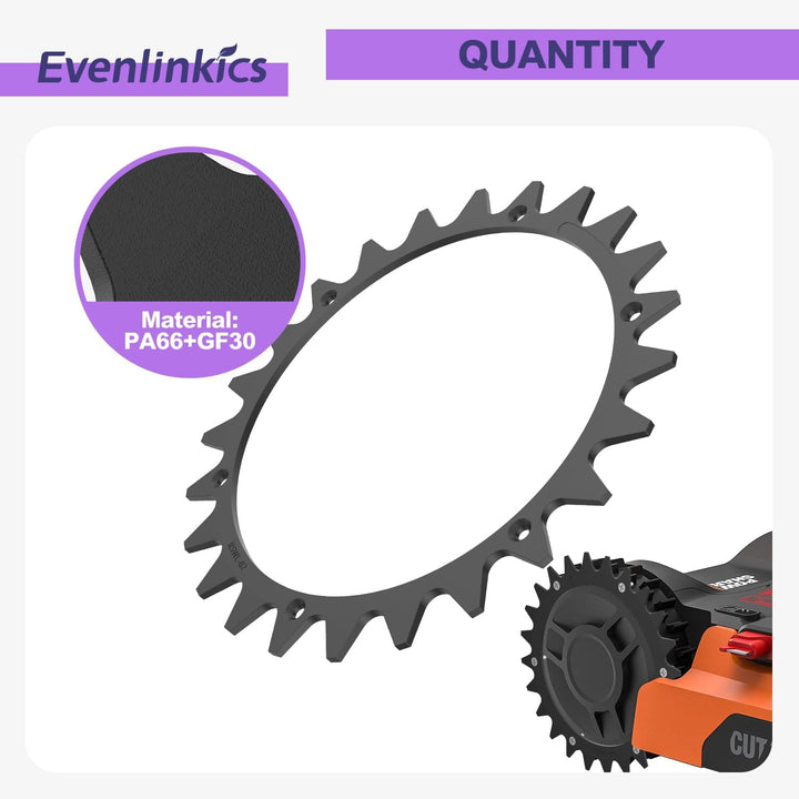 Evenlinkics Mähroboter Rasenmäher-Spikes, für Worx Landroid L, 225 mm Mähroboter-Spikes mit 12 Schra