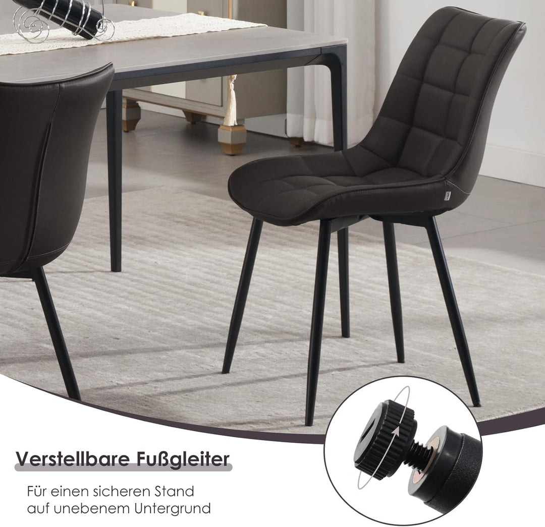 WOLTU 4 x Esszimmerstühle 4er Set Esszimmerstuhl Küchenstuhl Polsterstuhl Design Stuhl mit Rückenleh
