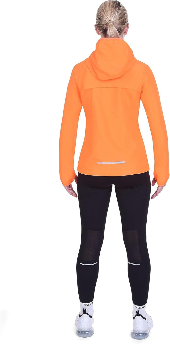 TCA Damen Lauf-Softshelljacke. Reflektierende atmungsaktive Packable-Jacke mit Reissverschlusstasche