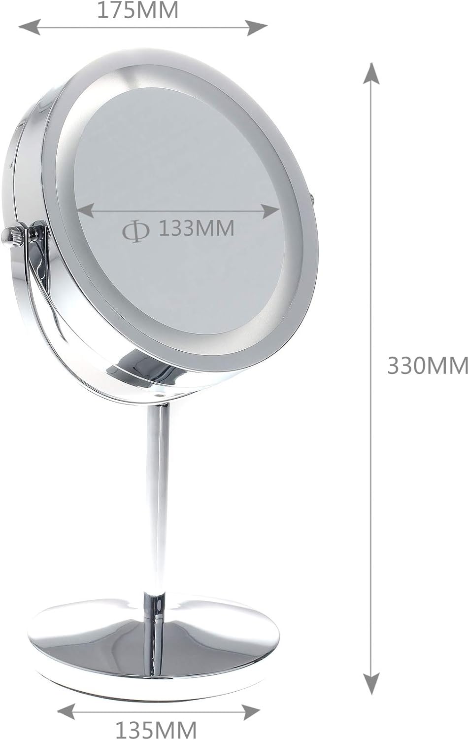 TUKA-i-AKUT Beleuchtet LED Kosmetikspiegel 5X Vergrösserung, 7" Schminkspiegel Badzimmerspiegel für