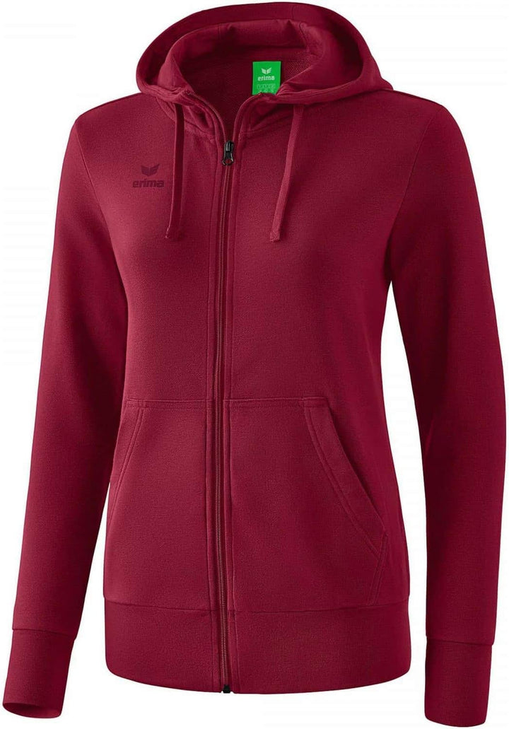 Erima Damen Basic Kapuzensweat Jacke 34 Bordeaux, 34 Bordeaux