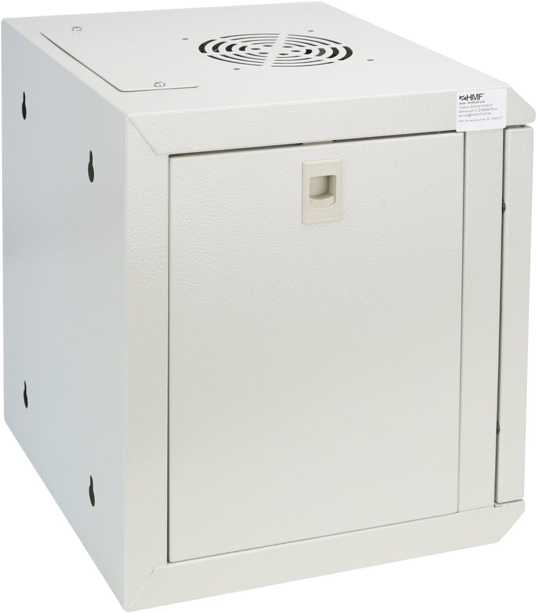 HMF 63306-07 Serverschrank 10 Zoll, 6 HE, Netzwerkschrank, Wandschrank, 10", 31,2 x 30 x 35 cm, Voll