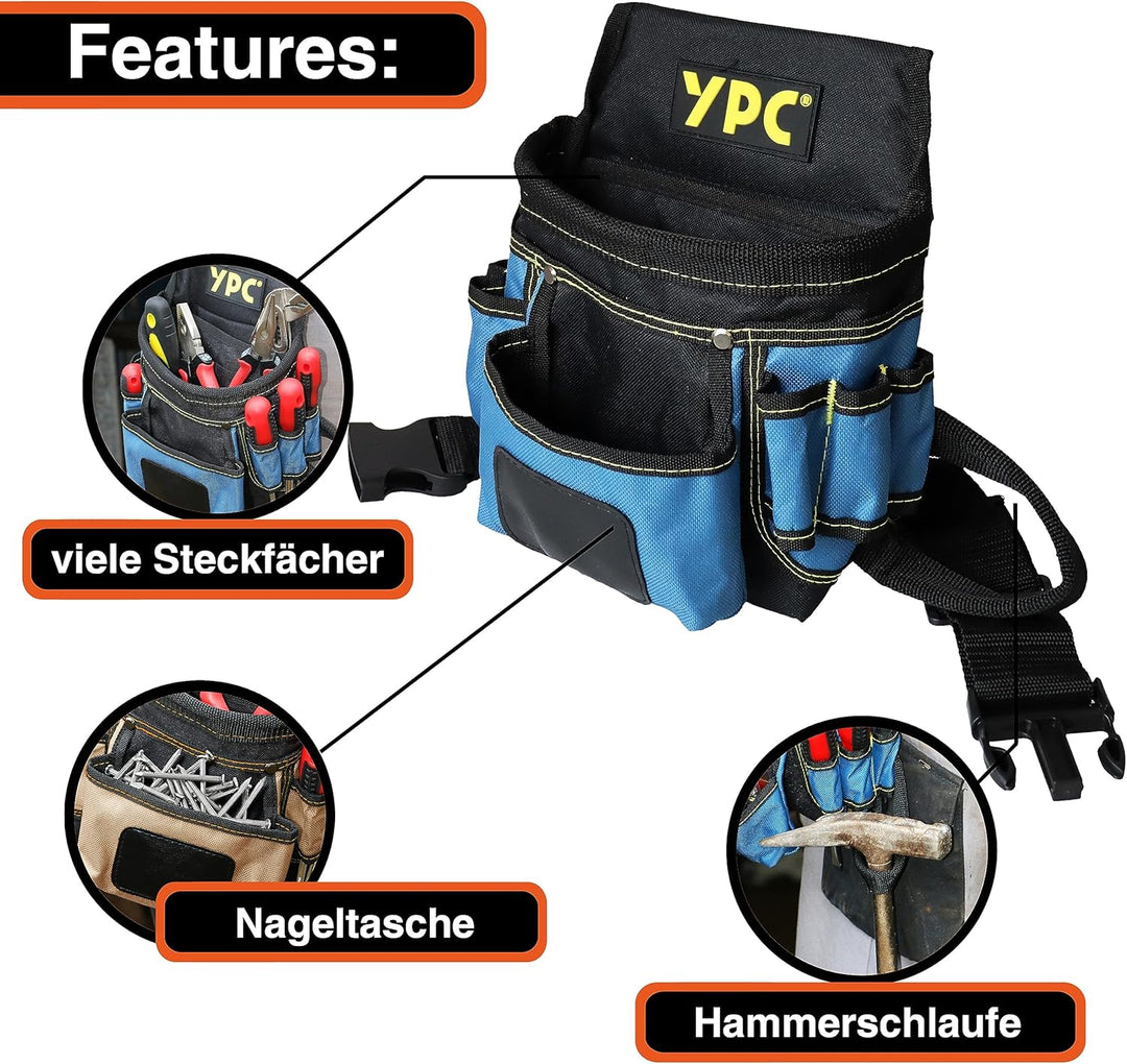 YPC Presto Werkzeug Gürteltasche XL – Werkzeuggürtel, Arbeitsgürtel, wasserfeste Werkzeugtasche mit
