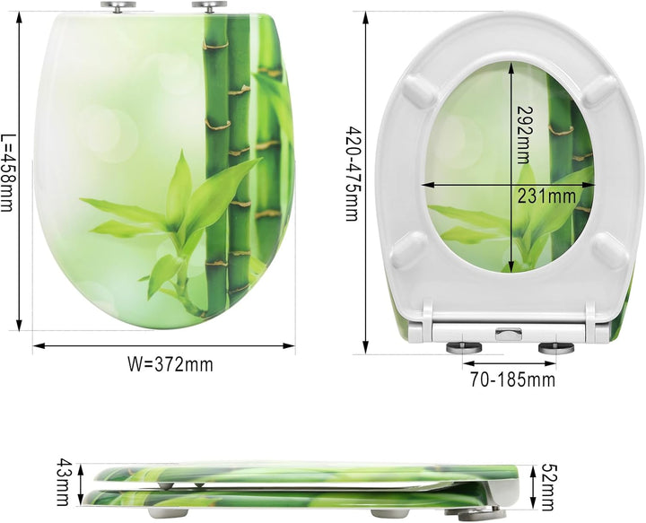 WOLTU Toilettendeckel mit Absenkautomatik Klodeckel WC Sitz Softclose antibakterielle Klobrille mit