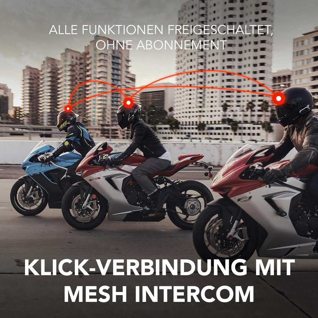 Sena 50R Motorrad Bluetooth Kommunikationssystem mit 3-Tasten Bedieneinheit und Sound by Harman Kard