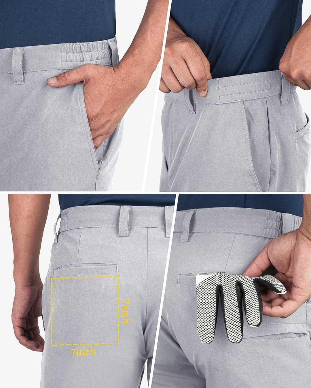 33,000ft Herren Golf Shorts UPF 50+ Stretch Shorts Leichte Schnelltrocknende 9" Bermuda Shorts Kurze