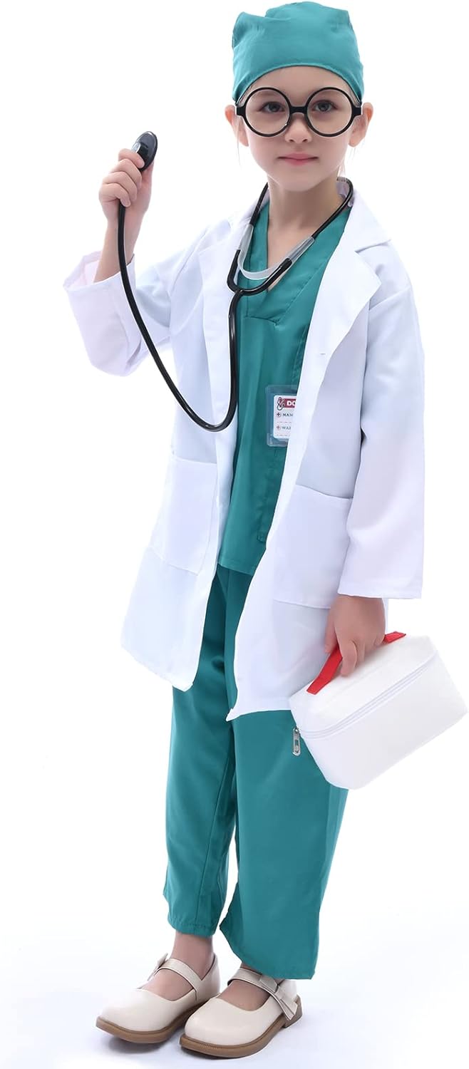 Arztkoffer Kinder Kostüm Arzt Kinder Arztkittel Kinder Verkleidungskiste mit Doktor Rollenspiel Zube