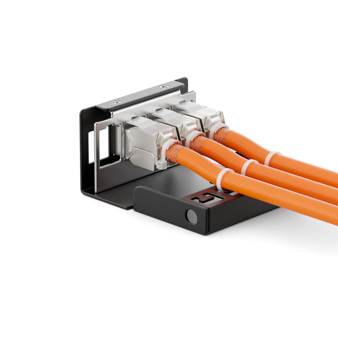 deleyCON 4 Port CAT7 Patchpanel Set mit 4x CAT.7 RJ45 Keystone Jack Modul STP 10 Gbit/s - Verteilerf