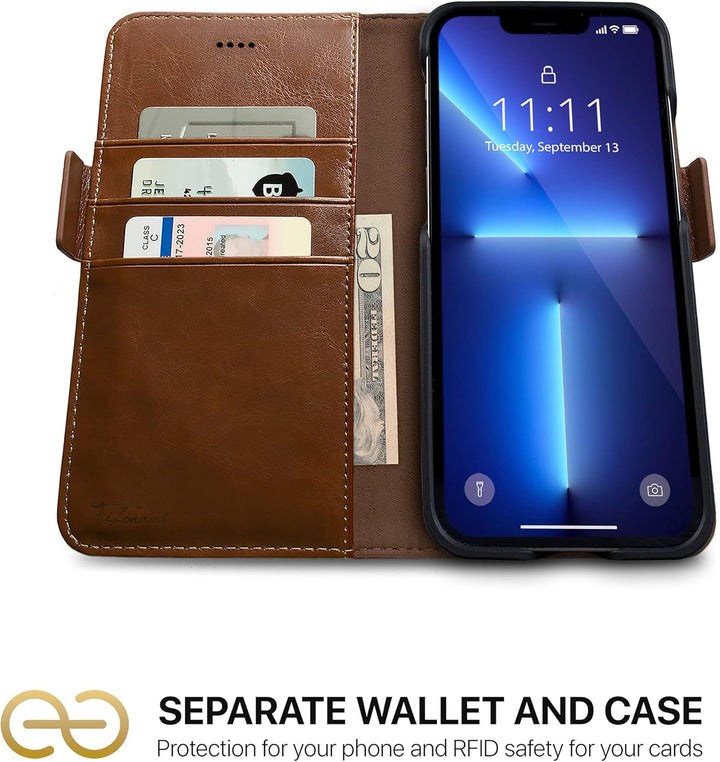 Dreem Fibonacci iPhone 13 Pro Max Brieftaschen-Etui / 2-in-1 stossfestes Etui und abnehmbares Folio