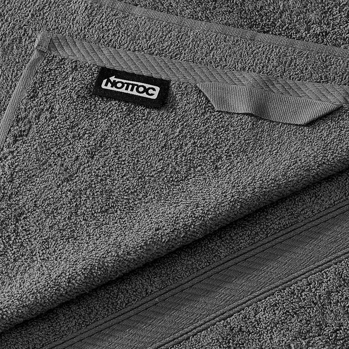 nottoc Badetücher Anthrazit Grau - 2 x Badetuch 70x140 cm 100% Baumwolle grosse Duschtuch, Badehandt