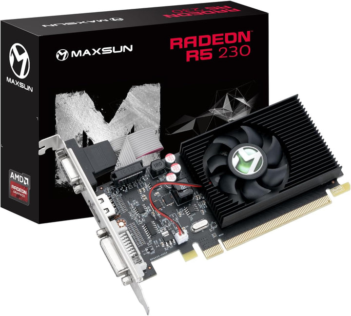 maxsun AMD R5 230 Computer Grafikkarte, 2G GDDR3, HDMI VGA DVI Grafikkarte ITX SFF Low Profile Ready