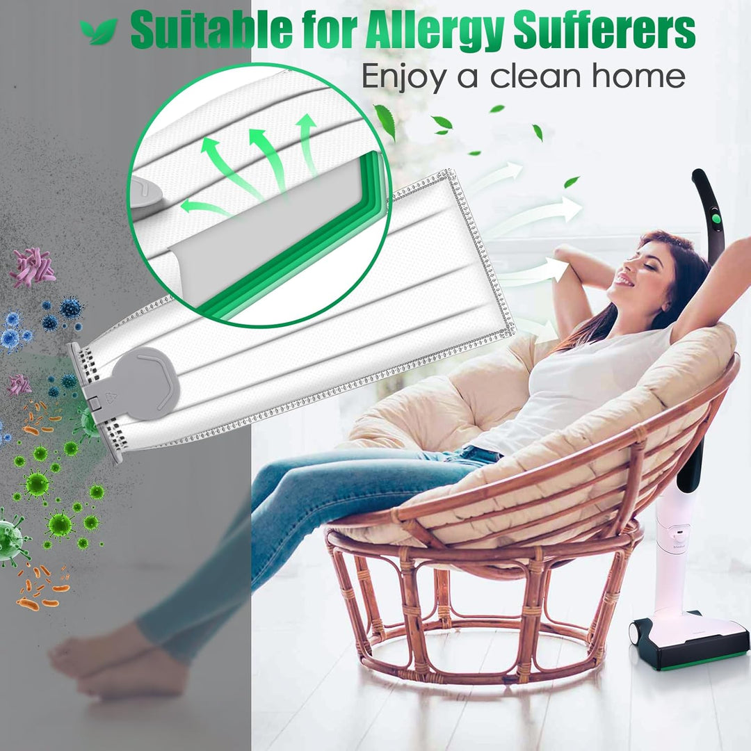 ROMIVO 10 StĂźck Staubsaugerbeutel kompatibel mit Vorwerk Kobold VK7S VK7 FP7S FP7 Staubsauger Akku,