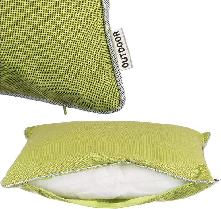 Brandsseller Outdoor Garten Kissen Dekokissen mit Paspel - Garngefärbt Uni Schmutz- und Wasserabweis