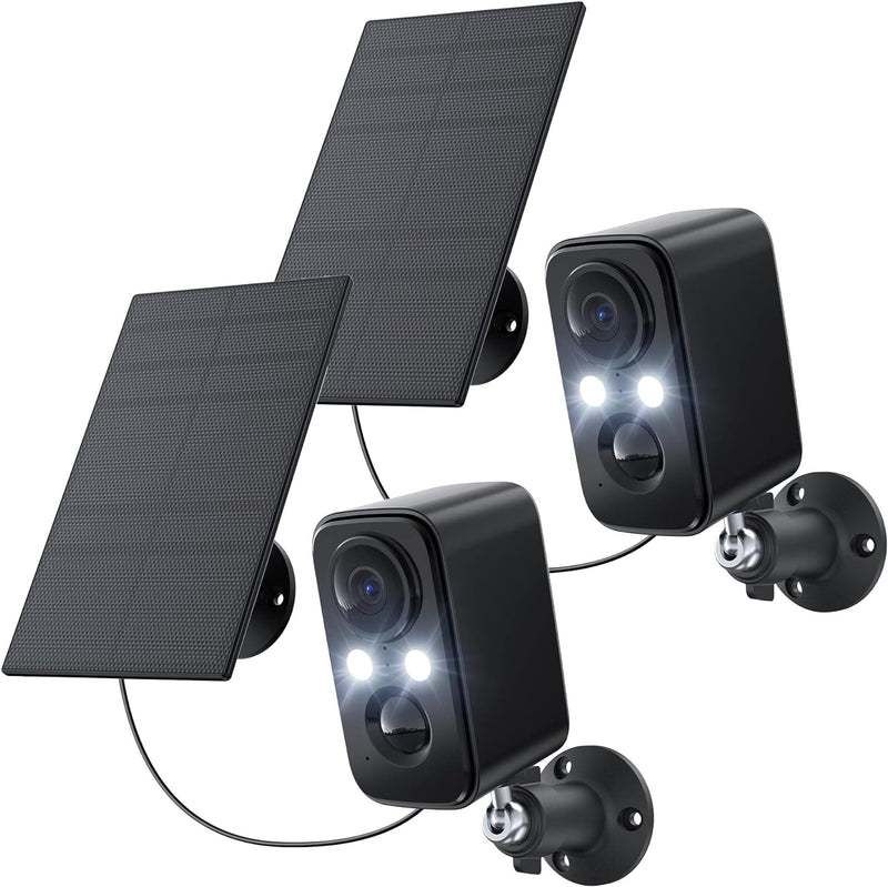 IHOXTX Überwachungskameras Aussen Akku mit Solarpanel, Kamera Überwachung Aussen WLAN mit Bunte Nach