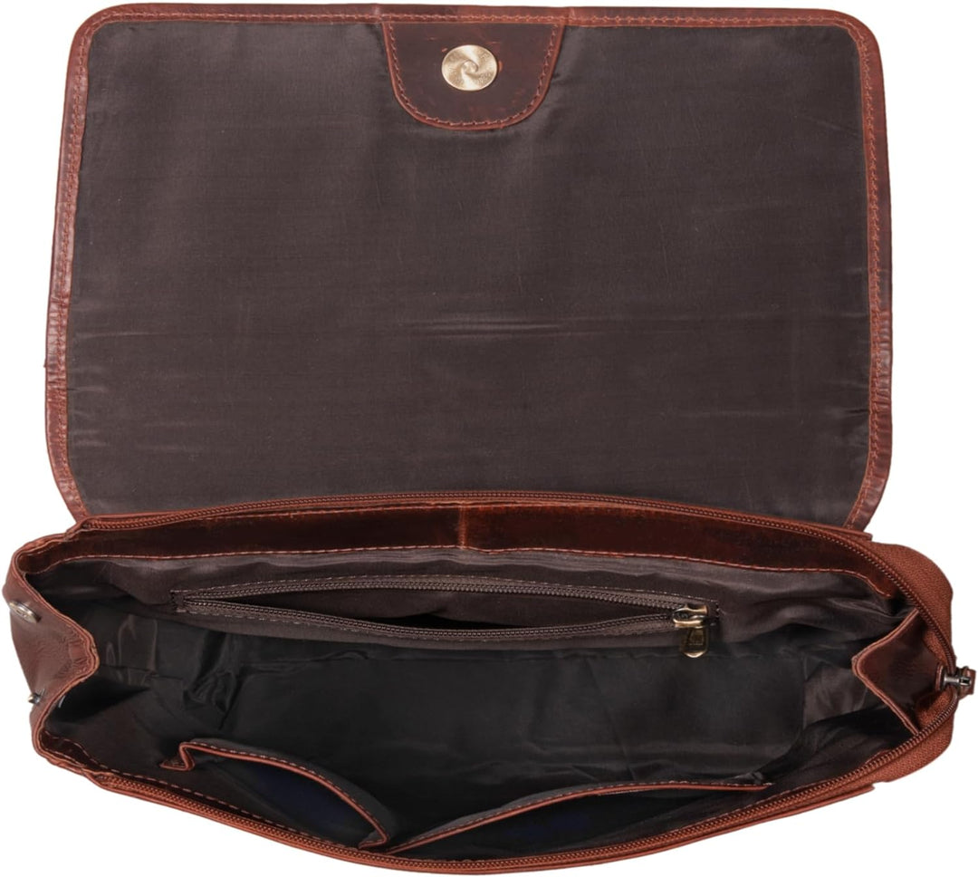 STILORD 'Misha' Moderner Leder Rucksack Unisex Daypack für Damen Herren DIN A4 kompakter Messenger B