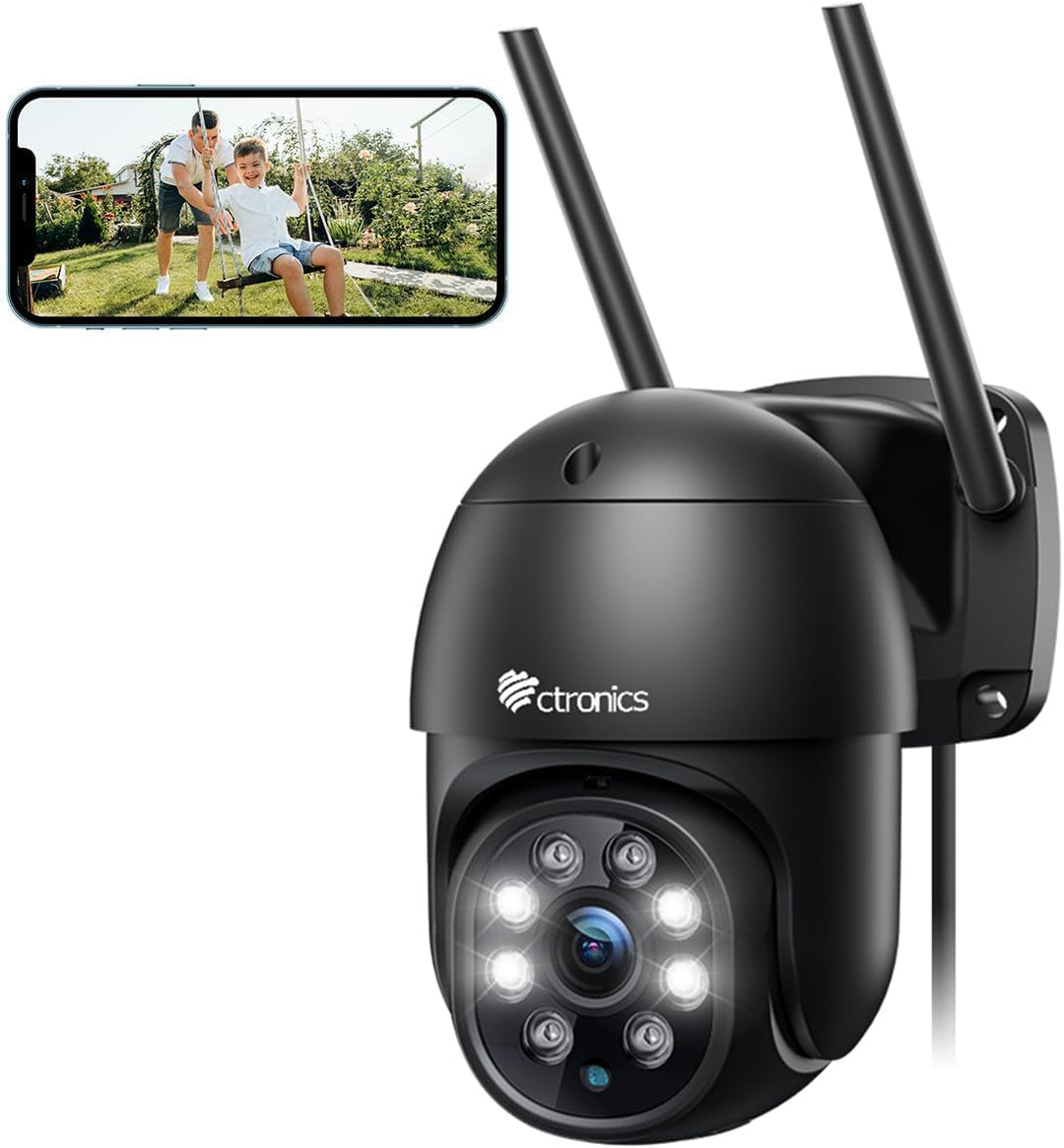 ctronics PTZ Überwachungskamera Aussen,1080P Kabellose IP WLAN Outdoor Kamera mit Automatische Verfo