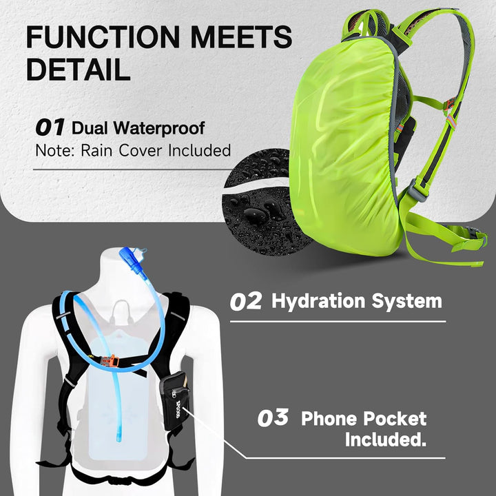 SPGOOD Fahrradrucksack 20L/25L/30L (9 Farben)-Wasserdichter Ultraleicht-für Damen & Herren Multifunk