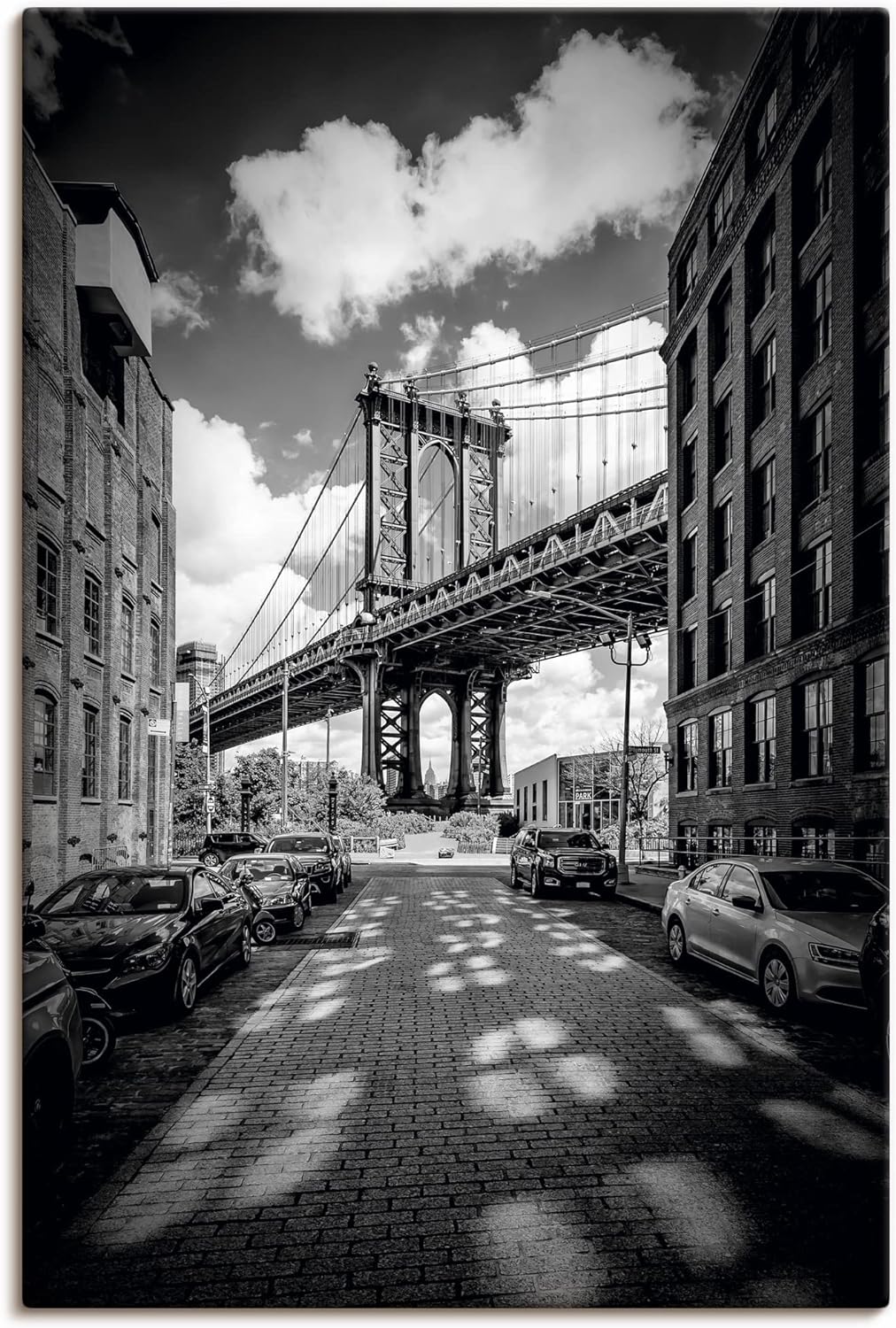 ARTland Leinwandbilder Wandbild Bild auf Leinwand 60x90 cm Wanddeko Architektur Manhattan Bridge Brü