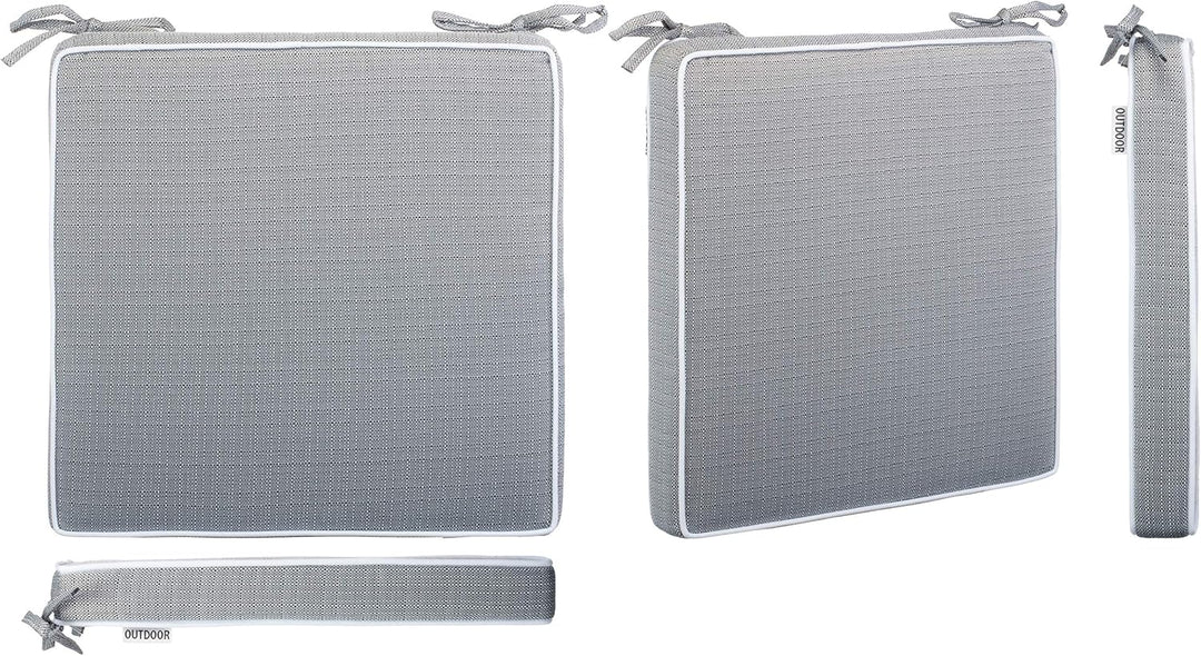 Brandsseller Outdoor Garten Sitzkissen Auflagen Kissen mit Paspel - strukturierte Leinenoptik- Schmu