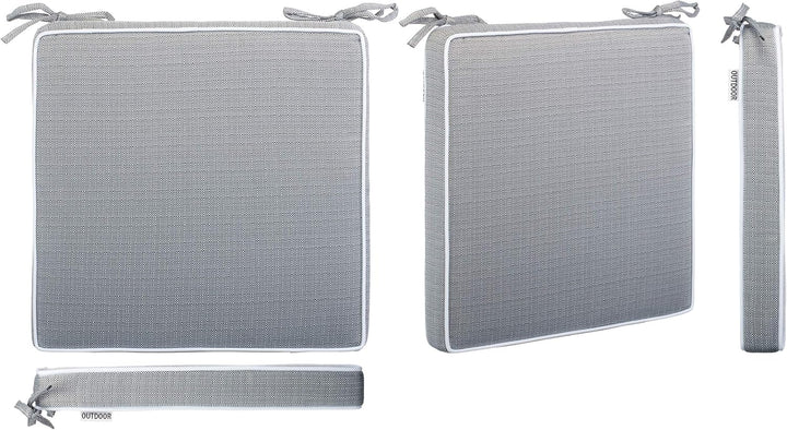 Brandsseller Outdoor Garten Sitzkissen Auflagen Kissen mit Paspel - strukturierte Leinenoptik- Schmu