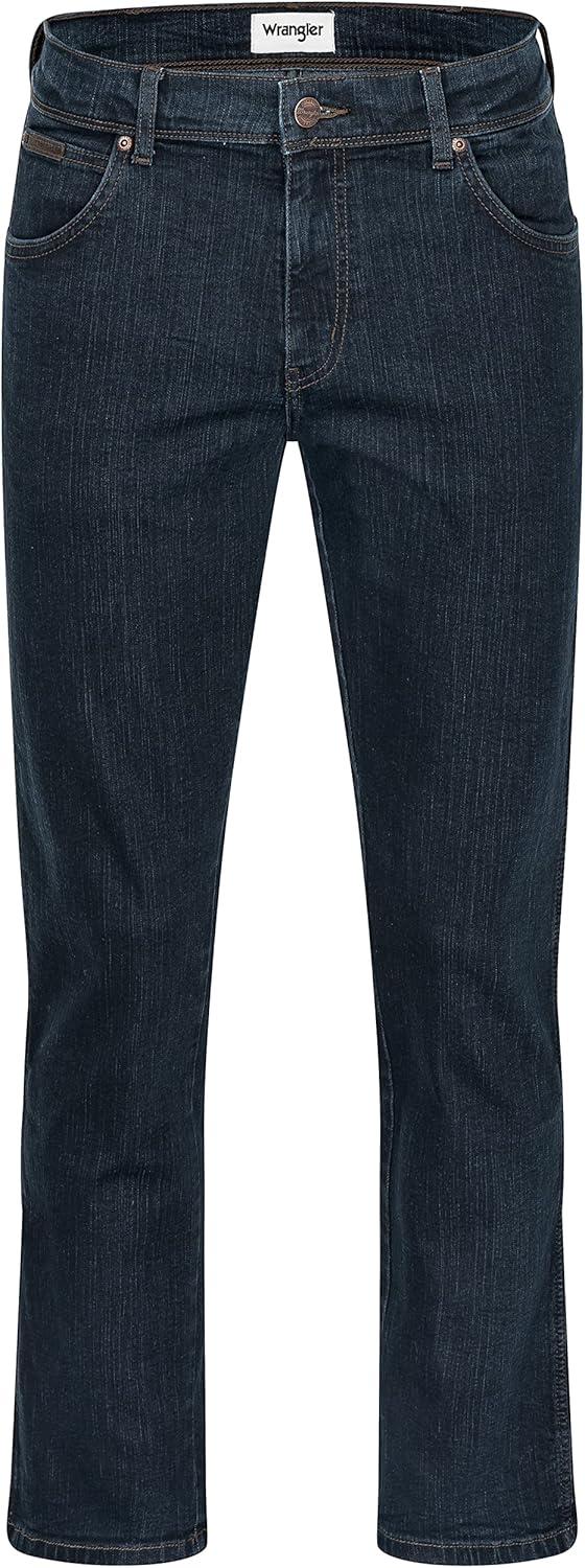 Wrangler Texas Stretch Herren Jeans Regular Fit inkl. Gürtel (W40/L36, Blue Black)