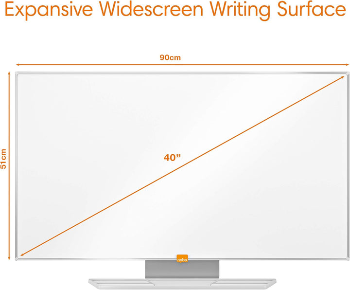 Nobo 1905297 Widescreen 40" Stahl Nano Clean Whiteboard weiss