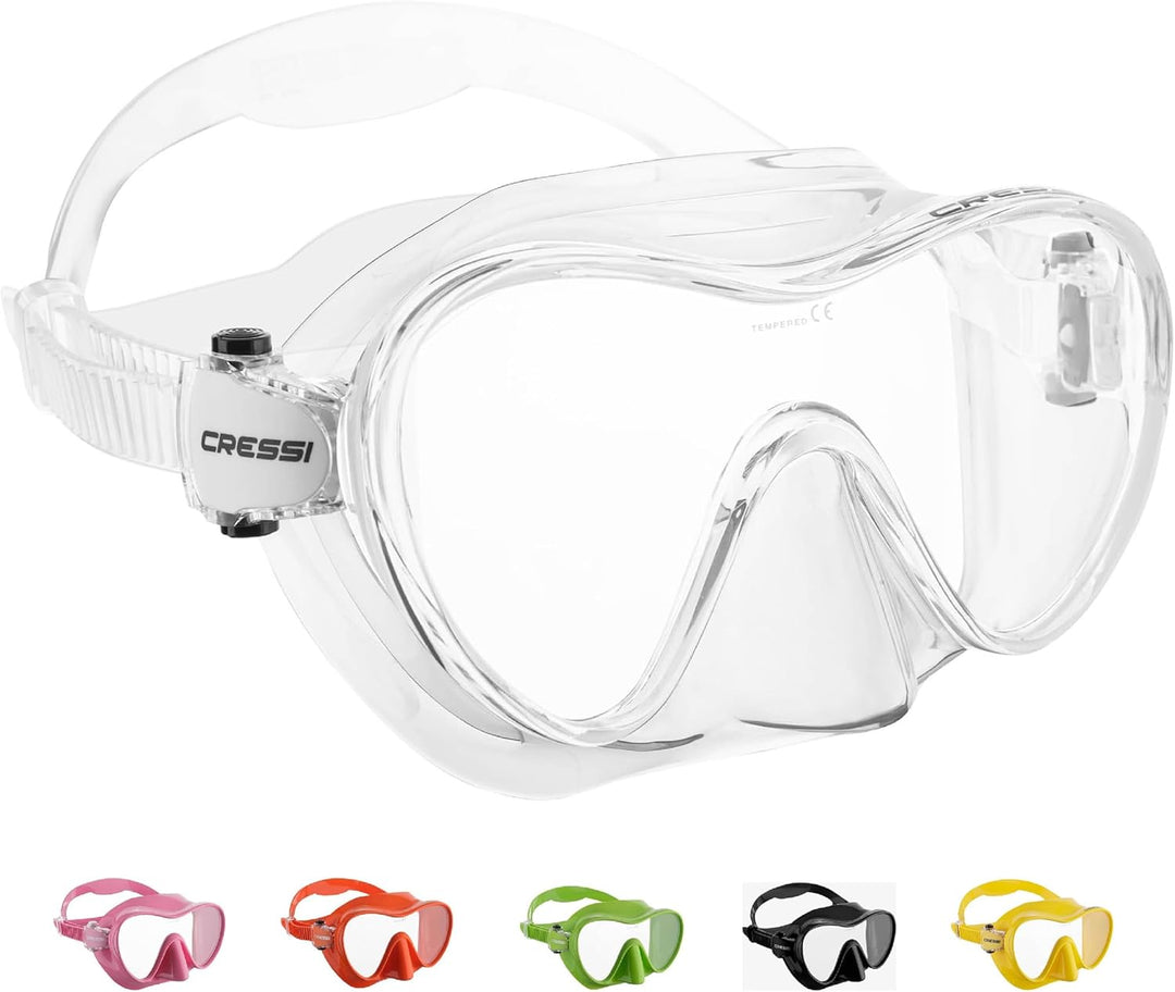 Cressi F1 - Rahmenlose Maske oder Rahmenlose Maske + Schnorchel Dry Combo Set zum Tauchen und Schnor