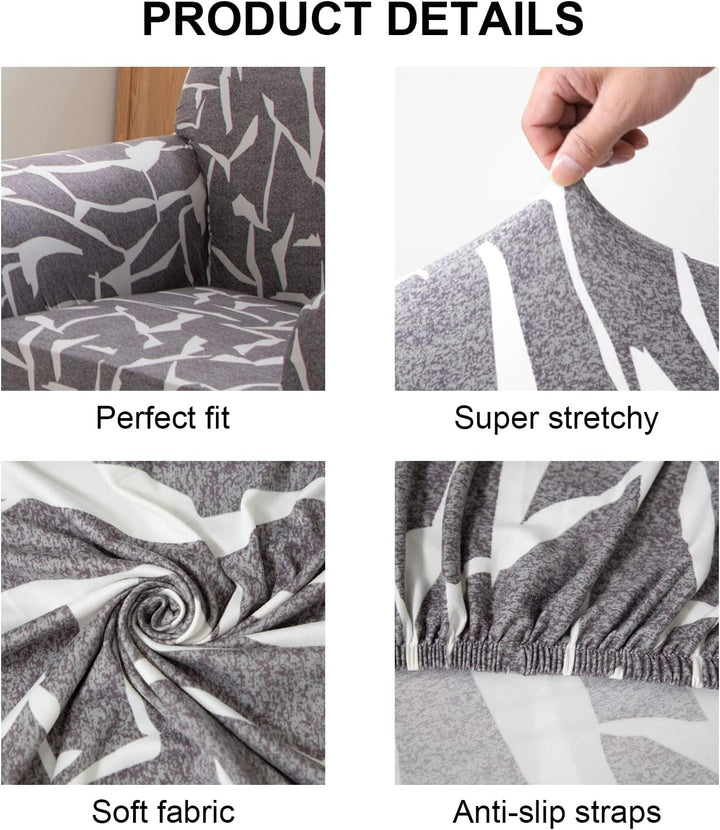 Jaotto Sofabezug 1 Sitzer Elastischer Stretch Spandex Sofa Überwürfe Sofahusse Antirutsch Waschbar S