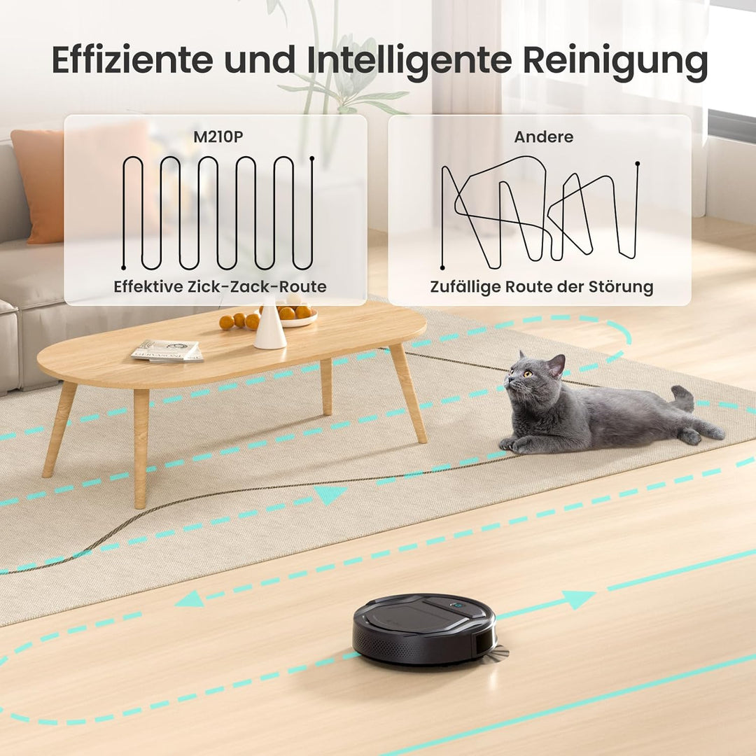 Lefant Saugroboter, Superschlank WLAN Roboterstaubsauger, Kompatibel mit Alexa Sprachsteuerung, Stau