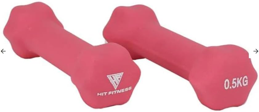 Hit Fitness Neoprene Studio Dumbbells | 0.5kg to 10kg 8 Kilogramm, 8 Kilogramm