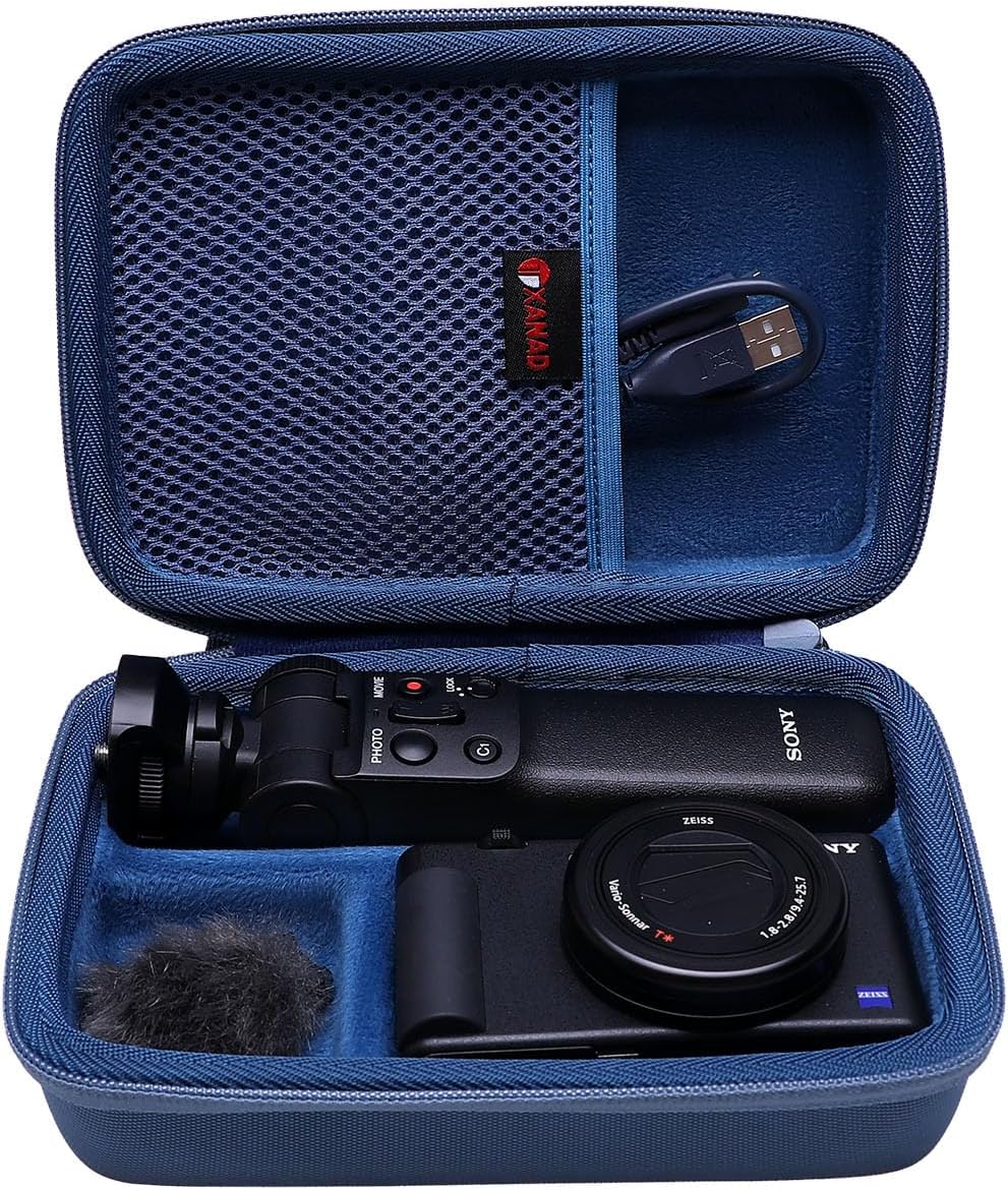 XANAD Eva Reisetasche für Sony ZV-1 ZV-1II 2 Kamera mit Vlogger Zubehör-Kit Stativ und Mikrofon - Re