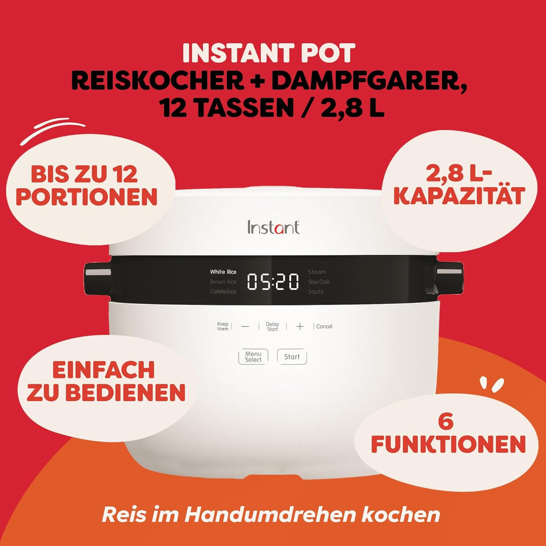 Instant Reiskocher und Dampfgarer - Automatischer, vielseitiger Reiskocher, Dampfgarer und Sauté-Pfa