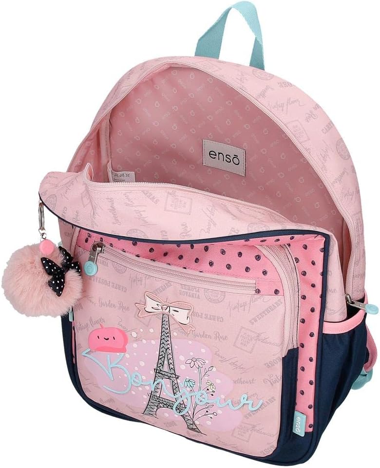 Enso Bonjour Rosa Schulrucksack 30x38x12 cm Polyester 13.68L Mochila Escolar Rosa, Mochila Escolar R