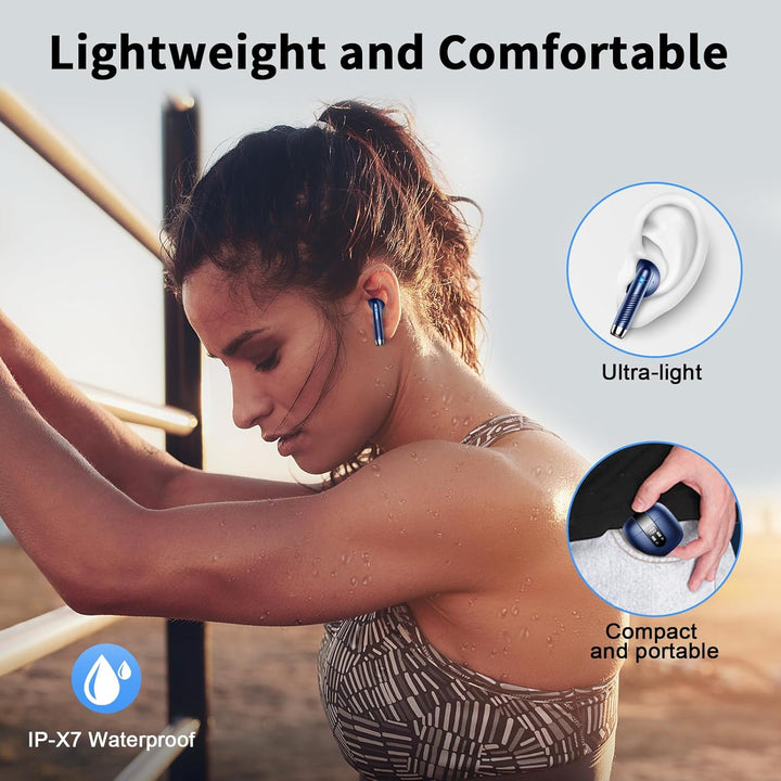 Drsaec Bluetooth Kopfhörer, In Ear Kopfhörer Kabellos Bluetooth 5.3 Kabellose Kopfhörer mit 4 Mic, 2