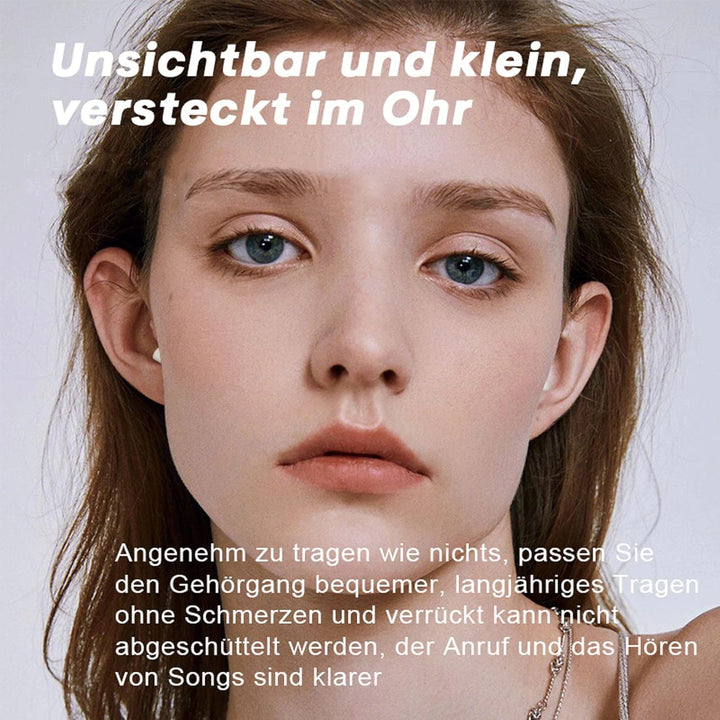 Unsichtbare Kopfhörer Kabellos Mini Bluetooth Wireless in Ear Headphones mit Mikrofon Wasserdicht La