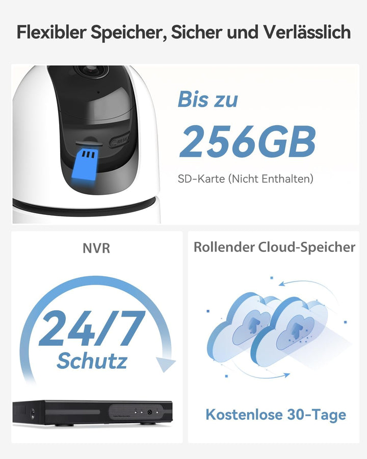 Imou 2K+2K QHD Dual Kameras Überwachungskamera Innen mit Person/Haustiererkennung, 360° PTZ WLAN Kam