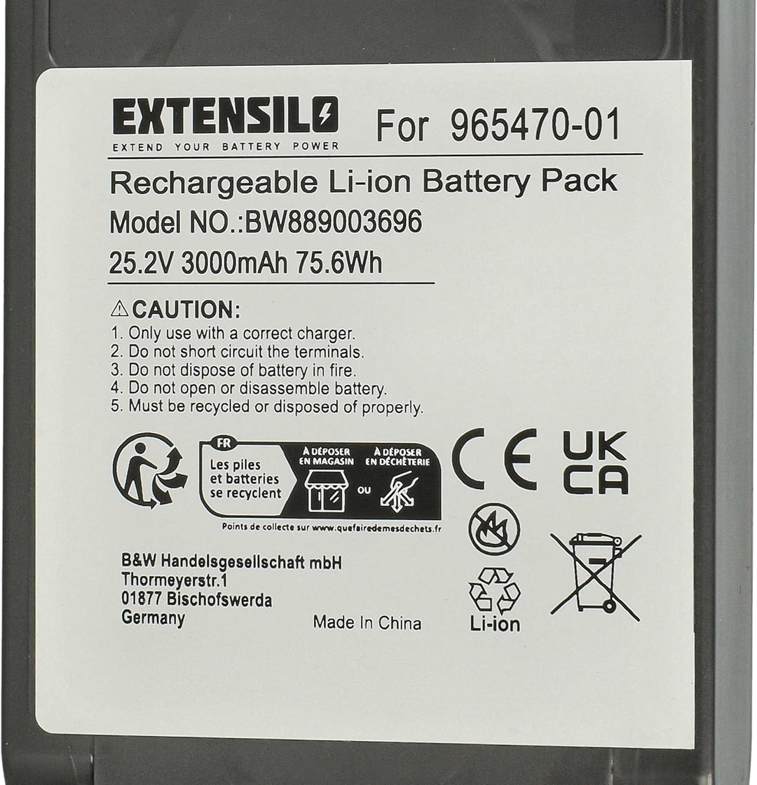 EXTENSILO 1x Akku kompatibel mit Dyson V12 Detect Slim, Slim Motorhead, Slim Complete, Slim Absolute