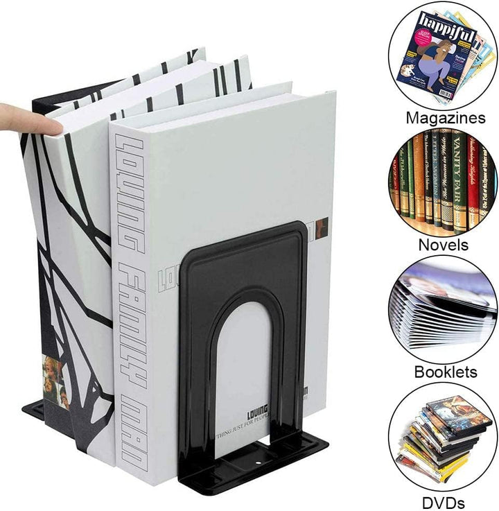 DIFIT Buchstützen, 8 Paare Buchstützen Buchhalter, Buchstützen Metall Buchstützen für Magazin/Bücher