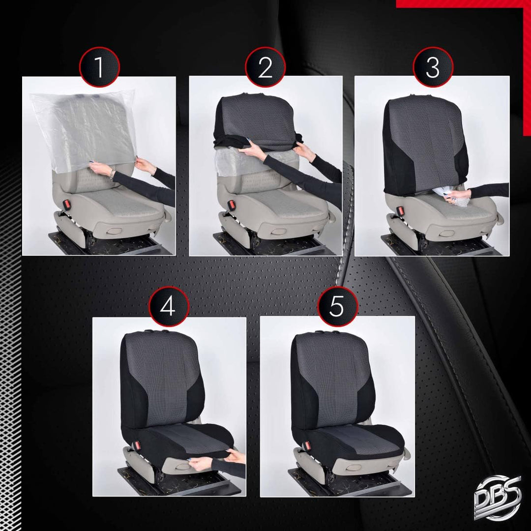 DBS Autositzbezüge - nach Mass - hochqualitative Fertigung - Schnelle Montage - Kompatibel mit Airba