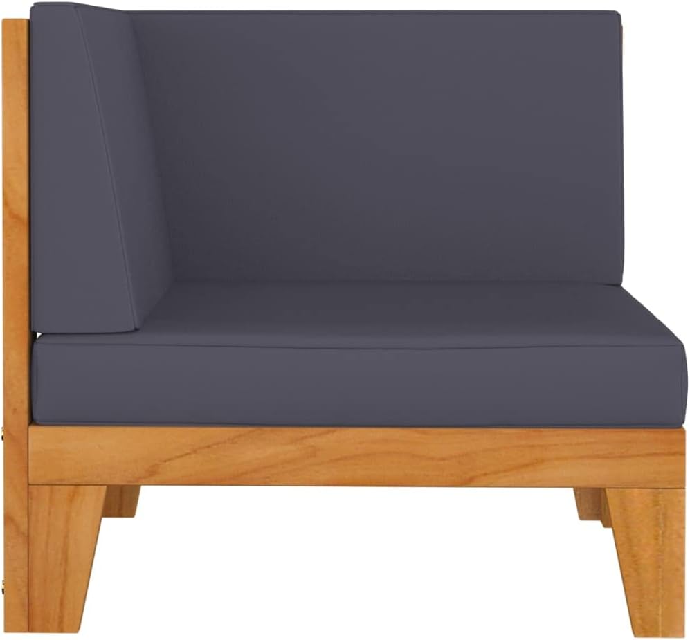 vidaXL Akazienholz Massiv Gartenmöbel 2-TLG. mit Auflagen Ecksofa Tisch Sofa Lounge Sitzgruppe Garte