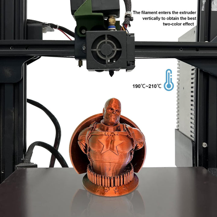 YOUSU Dreifarbiges PLA Filament,Seiden Grün/Lila/Kupfer Dreifarbiges Filament,3D Drucker Filament 1,