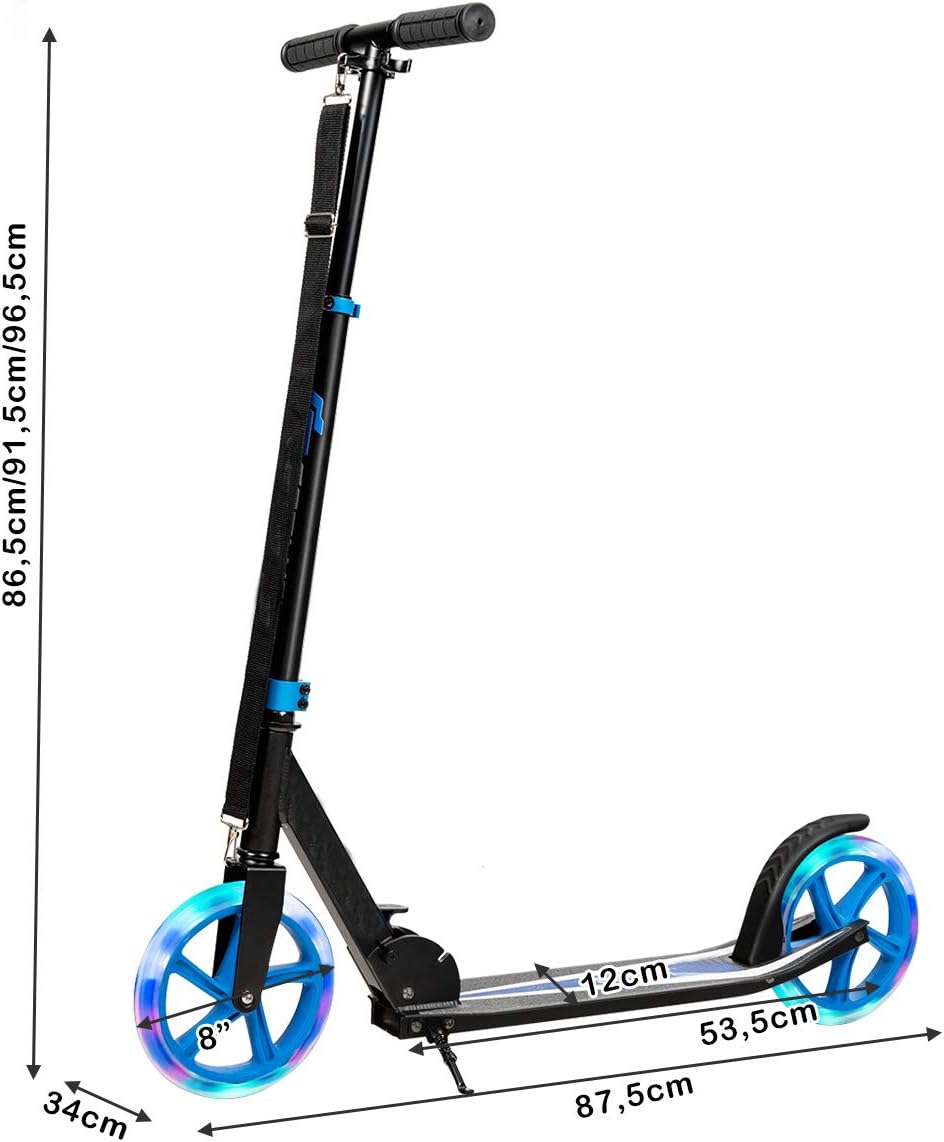 COSTWAY Scooter Roller klappbar, Tretroller höhenverstellbar, Cityroller 100kg Tragkraft, Sport Kick