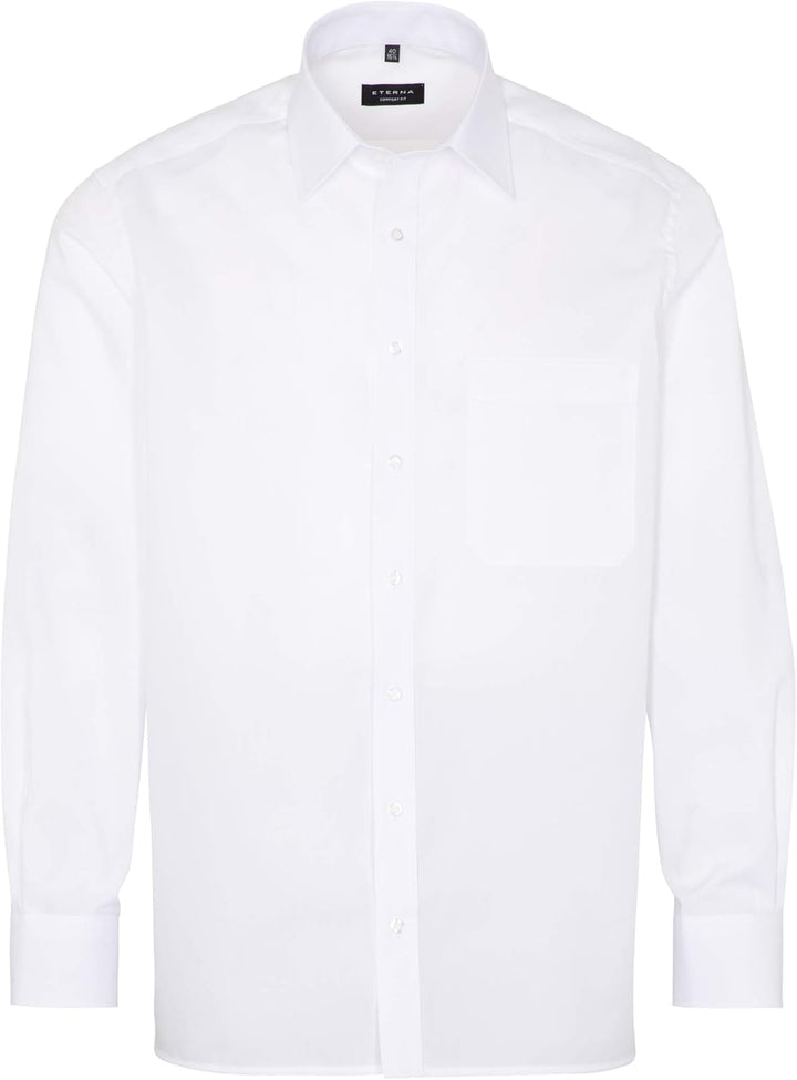 ETERNA Langarm Hemd COMFORT FIT Popeline unifarben 39 Weiss, 39 Weiss