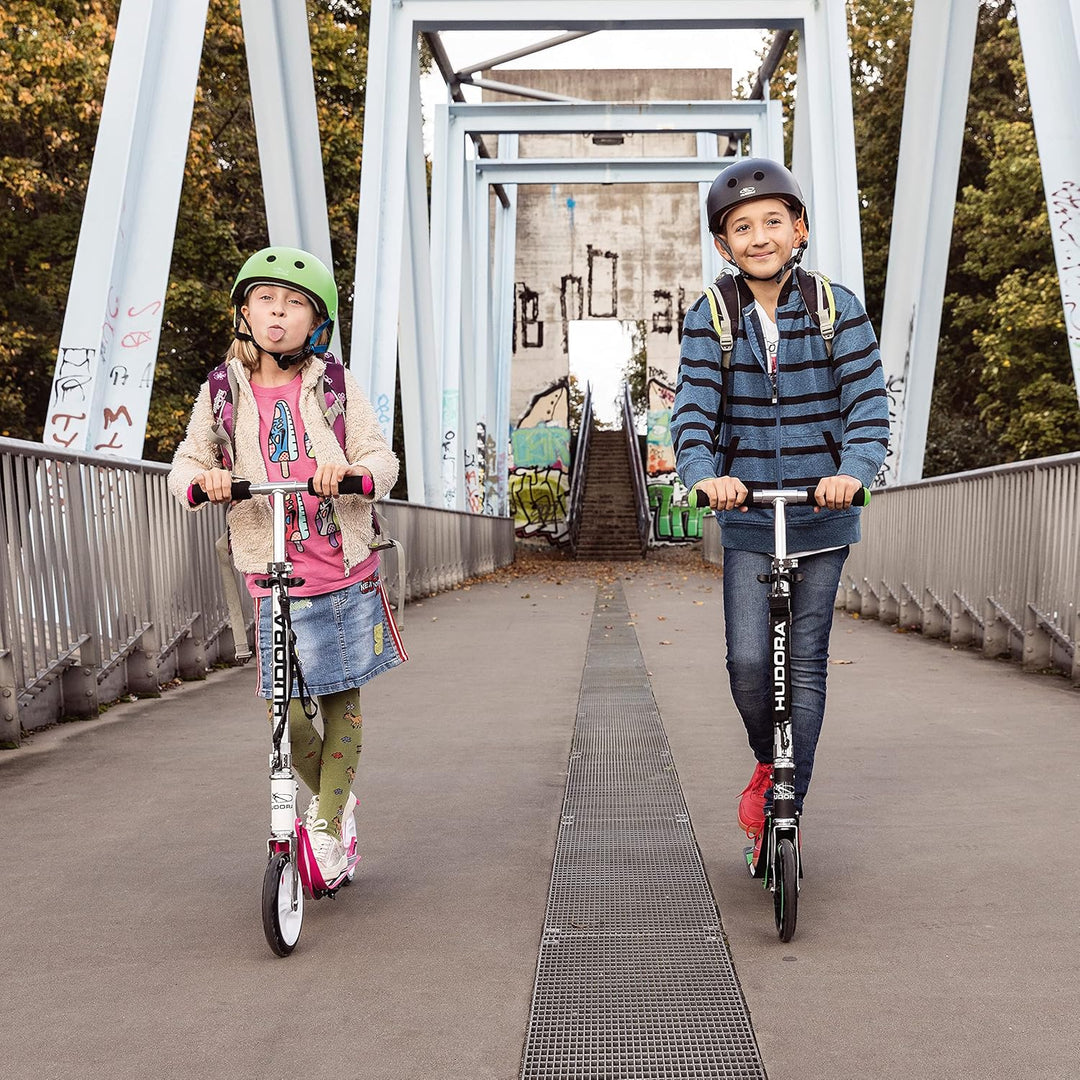 HUDORA BigWheel 205 Scooter - Stabiler Aluminium-Roller - Höhenjustierbarer & zusammenklappbarer Cit